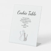 Schattigee Katten Genderneutraal Cookie Table Baby Reclamebord Met Voetstuk (Voorkant)