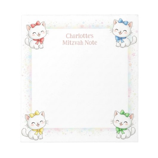 Schattigee katten gepersonaliseerde Mitswa Notes-N Notitieblok (Voorkant)