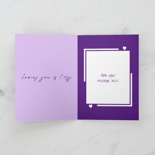 Schattigee katten gepersonaliseerde naam paarse Va Kaart (Binnen)