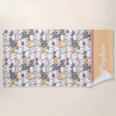 Schattigee katten gepersonaliseerde strandlaken (Voorkant)