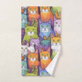 Schattigee katten, grillen op een handdoek