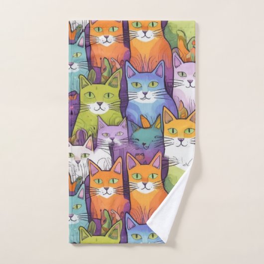 Schattigee katten, grillen op een handdoek (Handdoek)