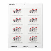 Schattigee katten harig en helder kerstadres etiket (Full Sheet)