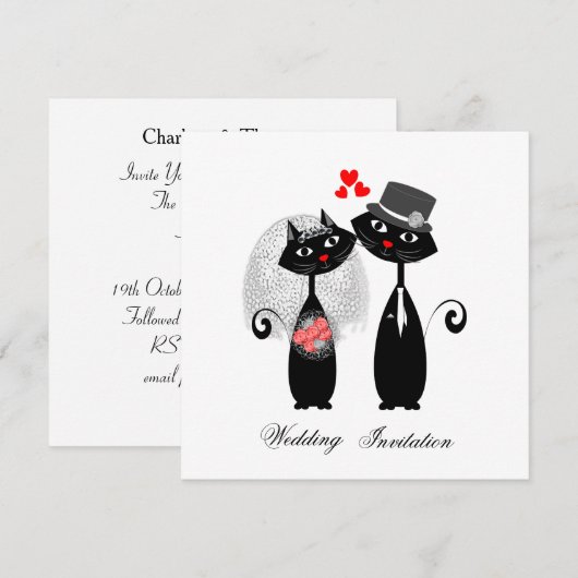 Schattigee Katten Hipster bruid en bruidegom Purrf Kaart (Voorkant / Achterkant)