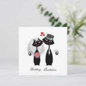 Schattigee Katten Hipster bruid en bruidegom Purrf Kaart (Staand voorkant)