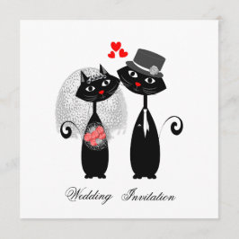 Schattigee Katten Hipster bruid en bruidegom Purrf Kaart