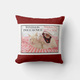 Schattigee katten in de winterflanel Pet kerst Kussen
