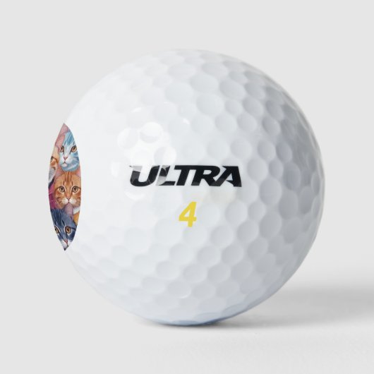 Schattigee Katten in een verscheidenheid van Kleur Golfballen (Logo)