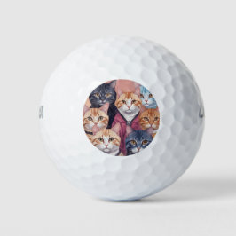 Schattigee Katten in een verscheidenheid van Kleur Golfballen