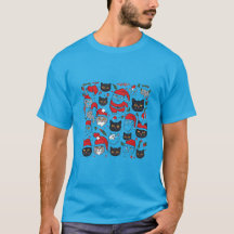 Schattigee katten in feestelijke stijl t-shirt