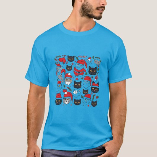 Schattigee katten in feestelijke stijl t-shirt (Voorkant)