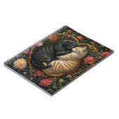 SCHATTIGEE KATTEN IN FLORAL HEART NOTITIEBOEK (Linkerzijde)