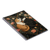 SCHATTIGEE KATTEN IN FLORAL HEART NOTITIEBOEK (Rechterzijde)