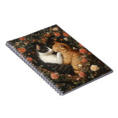 SCHATTIGEE KATTEN IN FLORAL HEART NOTITIEBOEK (Rechterzijde)
