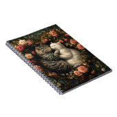 SCHATTIGEE KATTEN IN FLORAL HEART NOTITIEBOEK (Rechterzijde)