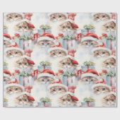 Schattigee katten in kersthoeden met cadeautjes cadeaupapier (Vlak)