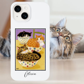 Schattigee katten in kommen aangepaste naam Case-Mate iPhone 14 hoesje