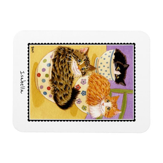 Schattigee katten in kommen aangepaste naam magnee magneet (Horizontaal)
