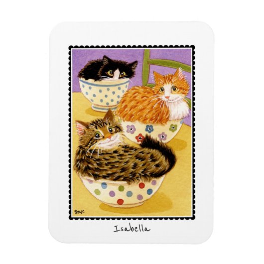 Schattigee katten in kommen aangepaste naam magnee magneet (Verticaal)