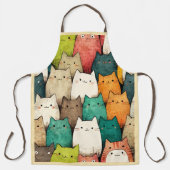 Schattigee katten in levendige verticale kunst schort (Voorkant)