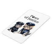 Schattigee katten in politie-uniformen Paws of Jus Magneet (Linkerzijde)
