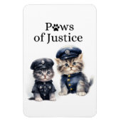 Schattigee katten in politie-uniformen Paws of Jus Magneet (Verticaal)