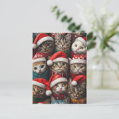 Schattigee katten in Santa Hats Kerstvakantie Huis Briefkaart (Staand voorkant)