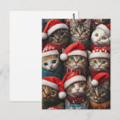 Schattigee katten in Santa Hats Kerstvakantie Huis Briefkaart (Voorkant / Achterkant)
