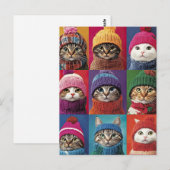 Schattigee Katten In Winter Petten Sjaals Kerstdie Briefkaart (Voorkant / Achterkant)