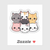 Schattigee Katten Kawaii Huisdier Sticker (Vel)