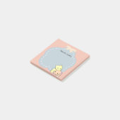 Schattigee Katten Kawaii Roze en blauw Gepersonali Post-it® Notes (Schuin)