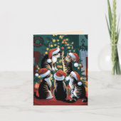 Schattigee katten kerst kaart (Voorkant)