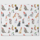 Schattigee Katten Kerst Wrapping Papier (Vlak)