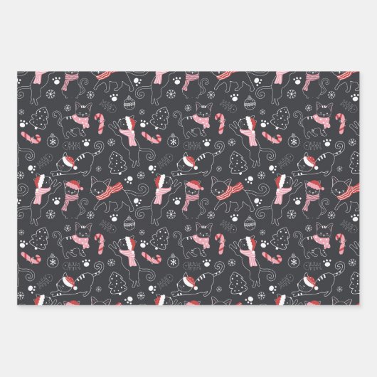 Schattigee Katten Kittens Kleurrijke Speelse Katte Inpakpapier Vel (Voorkant 2)