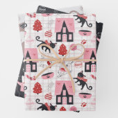 Schattigee Katten Kittens Kleurrijke Speelse Katte Inpakpapier Vel (In situ)