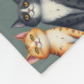 Schattigee Katten Kittens Zien Gelukkig Grijs Groe Fleece Deken (Hoek)
