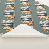 Schattigee Katten Kittens Zien Gelukkig Grijs Groe Sherpa Deken (3/4)