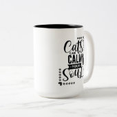 Schattigee katten kunnen je kalmeren tweekleurige koffiemok (Voorkant rechts)