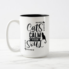 Schattigee katten kunnen je kalmeren tweekleurige koffiemok