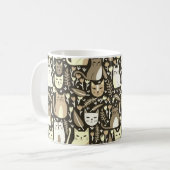 Schattigee Katten Leuk Bloemen Kitten Neutrals Pat Koffiemok (Voorkant links)