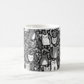 Schattigee Katten Leuk Bloemenkittenpatroon Zwart  Koffiemok (Center)