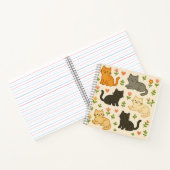 Schattigee katten met bloemen en harten - Schattig Notitieboek (Binnen)