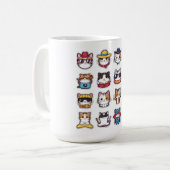 Schattigee katten met een bril koffiemok (Voorkant links)