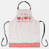 Schattigee katten met harten, lesbische vlaggenkle schort (Voorkant)