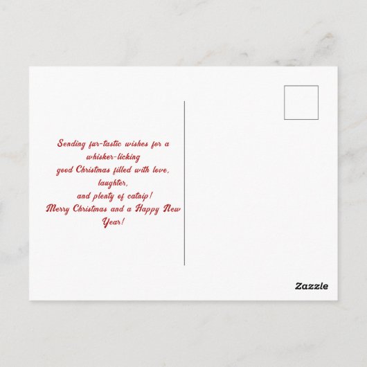 Schattigee katten met kerstmutsen briefkaart (Achterkant)