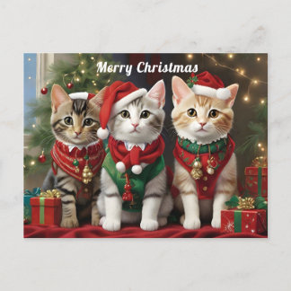 Schattigee Katten met Santa Hats Whimsical Briefkaart