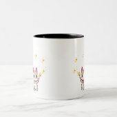 Schattigee katten met toverstaf hart sterren tweekleurige koffiemok (Center)