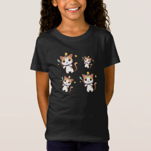 Schattigee katten met toverstaf t-shirt