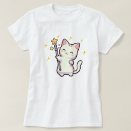 Schattigee katten met toverstaf t-shirt
