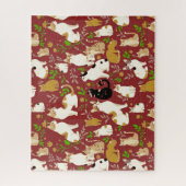 Schattigee katten op een Bourgondische achtergrond Legpuzzel (Verticaal)